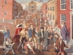 Sidney Tillim, <i>John Adams Accepts the Retainer to Defend the British Soldiers Accused in the Boston Massacre</i>, 1974. Oil on canvas, 40” x 50”. Estate of the artist.